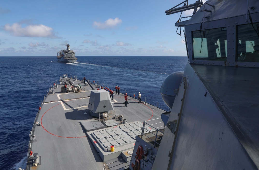 USS Dewey (DDG 105) Conducts Underway Replenishment with USNS Tippecanoe (T-AO 199)