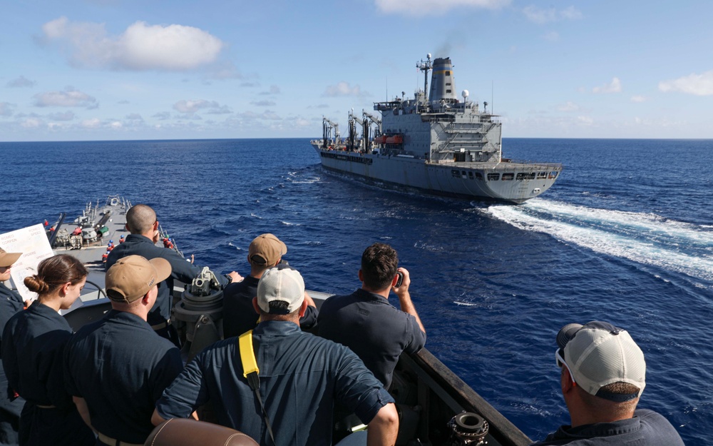 USS Dewey (DDG 105) Conducts Underway Replenishment with USNS Tippecanoe (T-AO 199)