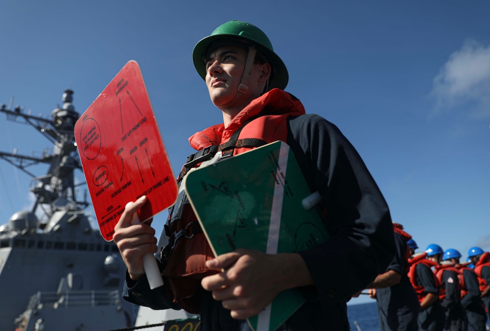 USS Dewey (DDG 105) Conducts Underway Replenishment with USNS Tippecanoe (T-AO 199)