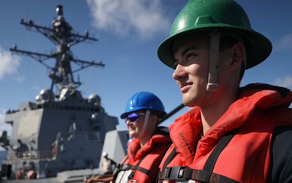 USS Dewey (DDG 105) Conducts Underway Replenishment with USNS Tippecanoe (T-AO 199)