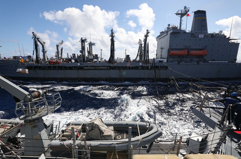 USS Dewey (DDG 105) Conducts Underway Replenishment with USNS Tippecanoe (T-AO 199)