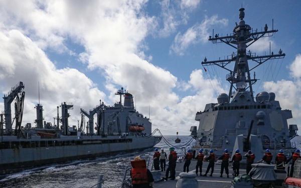 USS Dewey (DDG 105) Conducts Underway Replenishment with USNS Tippecanoe (T-AO 199)