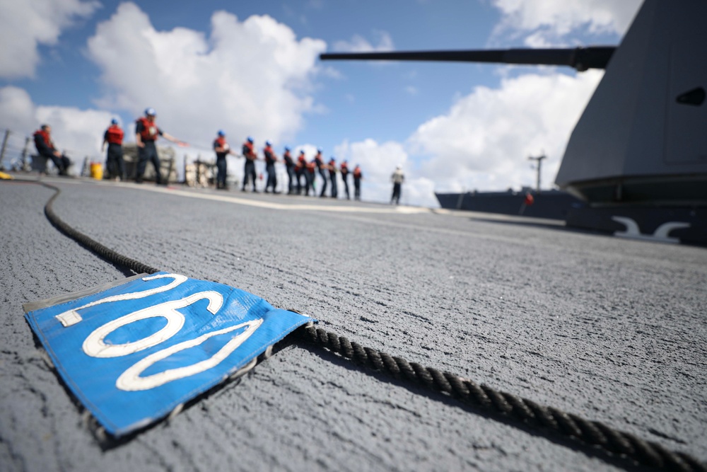 USS Dewey (DDG 105) Conducts Underway Replenishment with USNS Tippecanoe (T-AO 199)