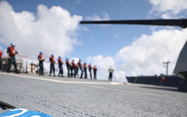 USS Dewey (DDG 105) Conducts Underway Replenishment with USNS Tippecanoe (T-AO 199)