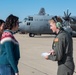 Spouses of members of the 182nd Operations Group fly on a C-130H3