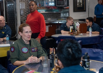 USS Ronald Reagan (CVN 76) Sailors host an officer round table event