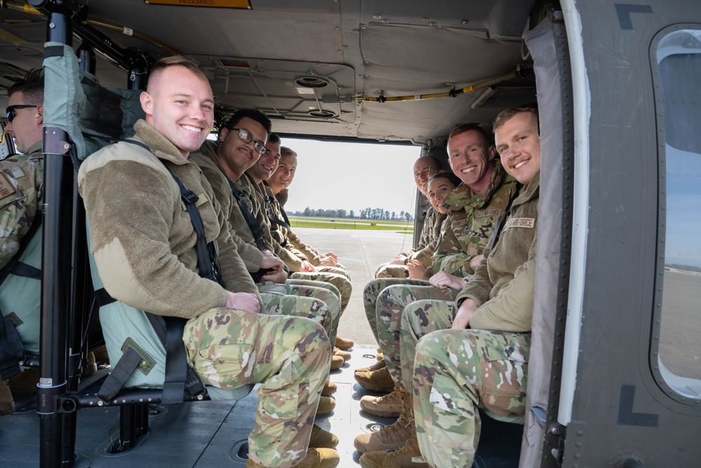 Airmen ride in Black Hawk for morale, training event