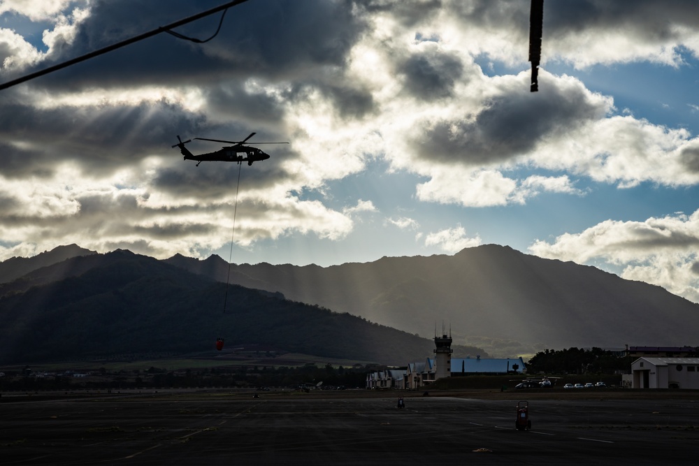 Hawaii Army National Guard Provides Aerial Fire Suppression for Mililani Wildfire