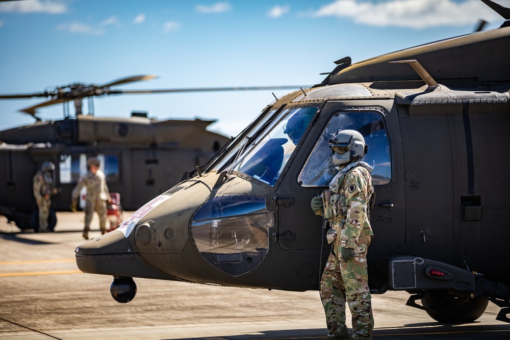 Hawaii Army National Guard UH-60M Black Hawks Conduct Medevac Operations in JPMRC 24-01