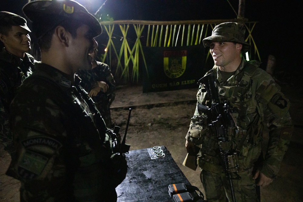 Southern Vanguard 24 Soldiers attend Brazilian Night Jungle Familiarization and Academics Course