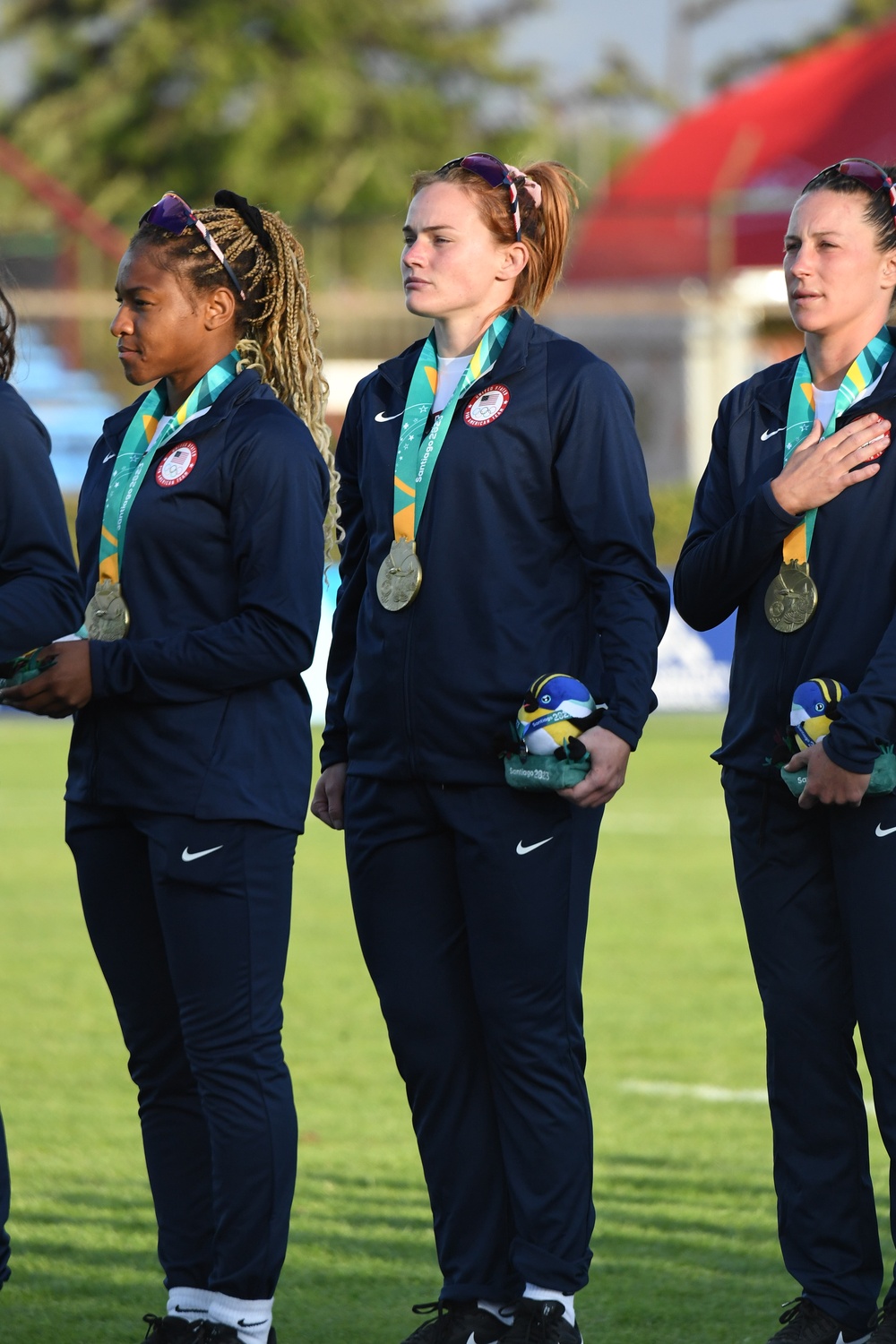 1st Lt. Sam Sullivan and Sgt. Joanne Fa'avesi help the U.S. Women's Rugby 7s team to the gold medal at the Pan American Games