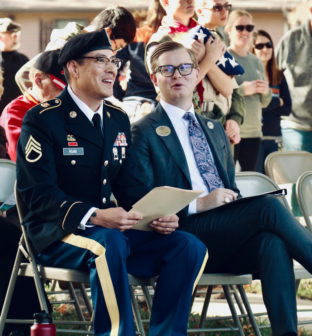 Illinois National Guard Soldier Honors Veterans at Clear Lake Township Ceremony