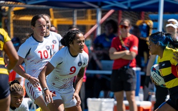 1st Lt. Sam Sullivan and Sgt. Joanne Fa'avesi help the U.S. Women's Rugby 7s team win the gold medal at the Pan American Games