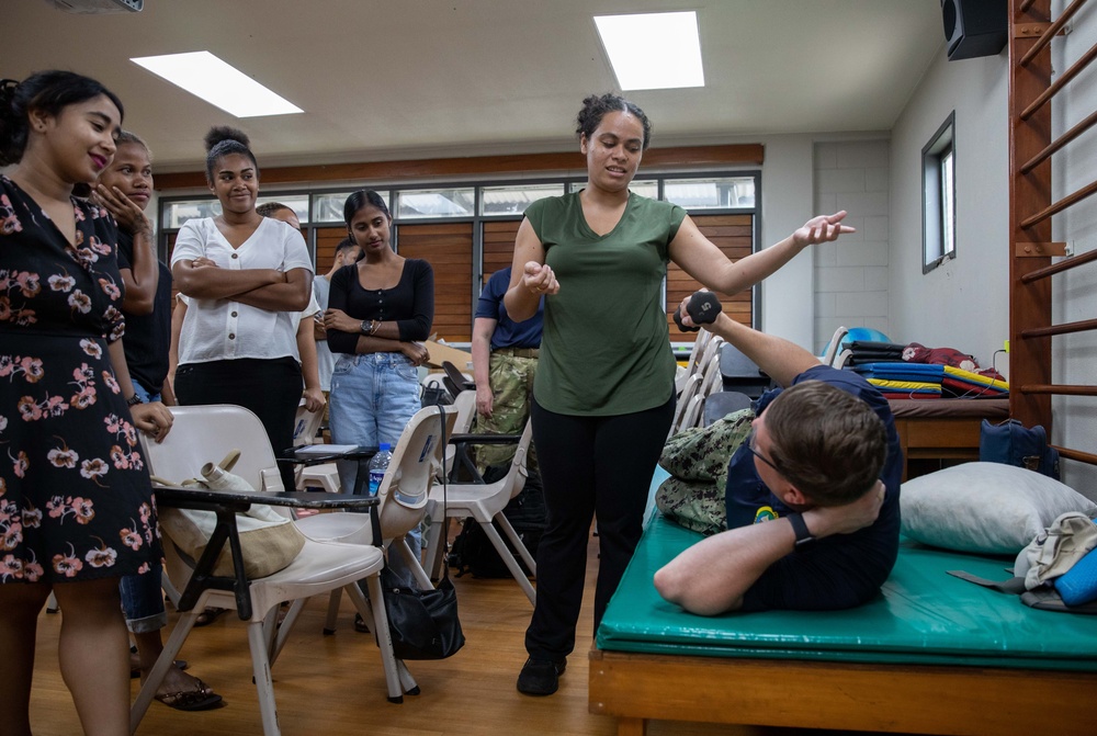 Pacific Partnership 2023: Physical Therapy training with Fiji National University Students