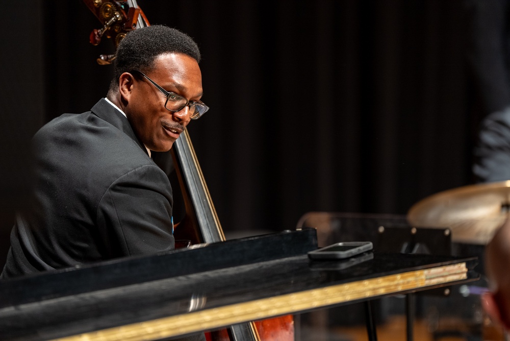 Musician 1st Class William Ledbetter performs at Valdosta State University College of the Arts