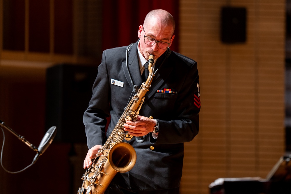 Musician 1st Class Franklin Silva performs at Valdosta State University College of the Arts