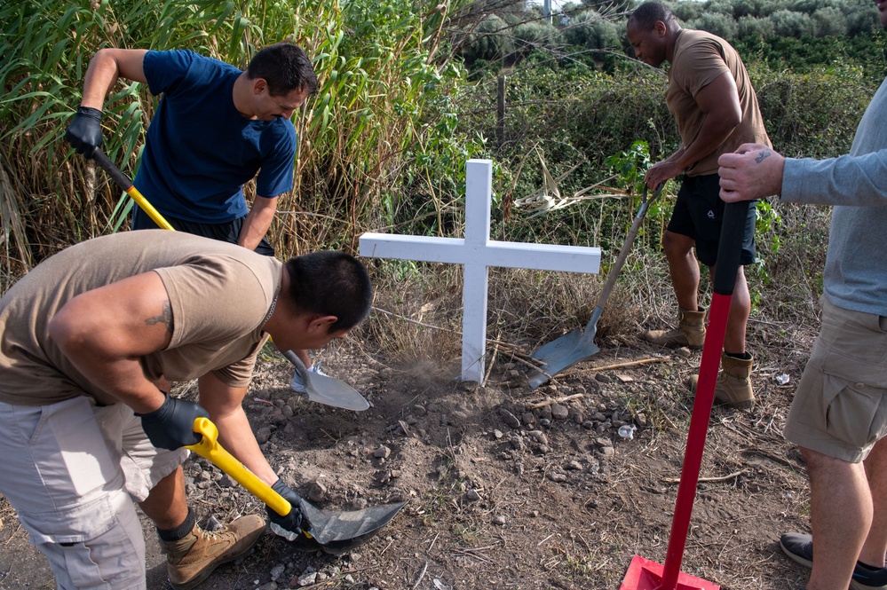 Sigonella Seabees Honor Fallen Sailors