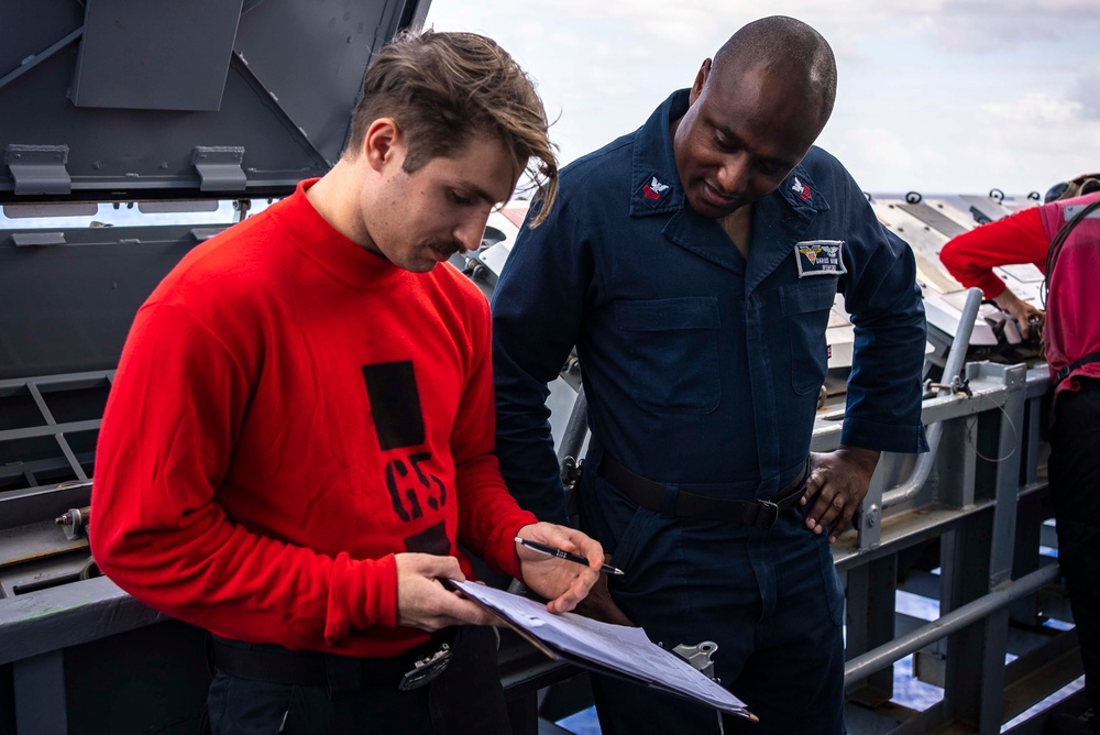 Sailors Take Weapons Inventory Aboard USS Carl Vinson (CVN 70)