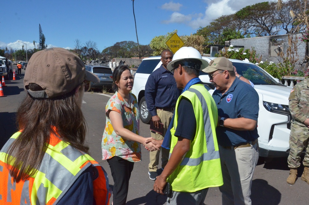 Rep. Jill Tokuda of Hawaii receives update on Lahaina fire recovery operations