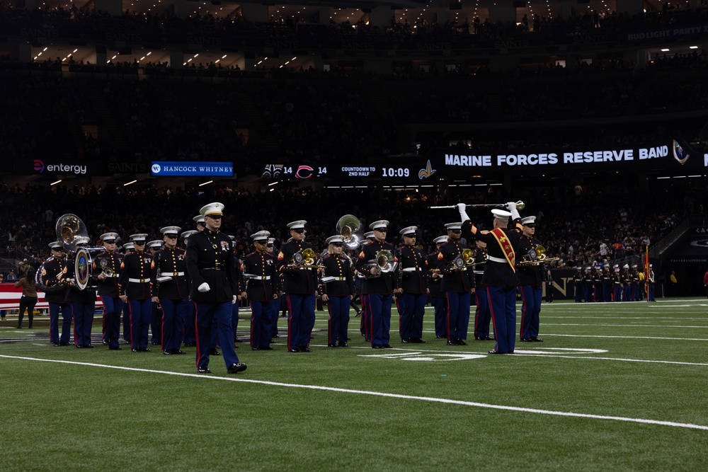 MFR band performs at New Orleans Saints Salute to Service game