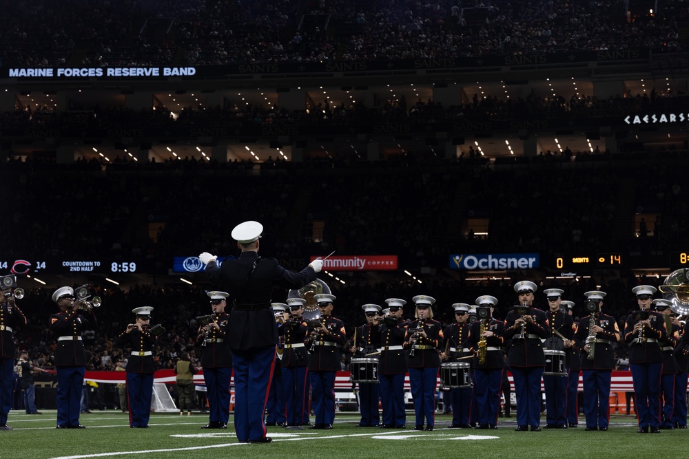 MFR band performs at New Orleans Saints Salute to Service game