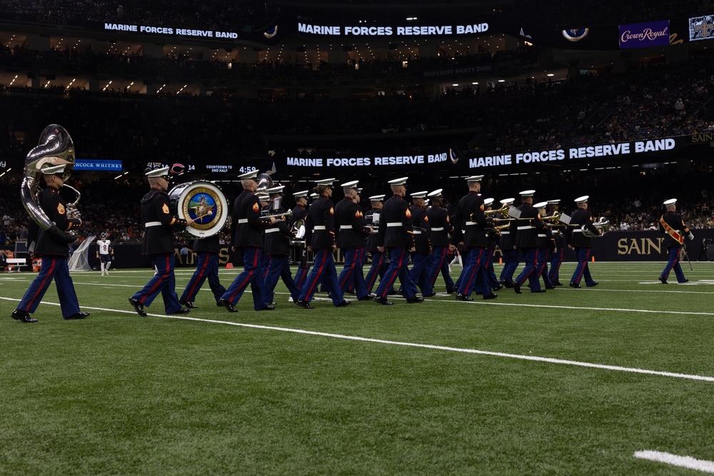 MFR band performs at New Orleans Saints Salute to Service game