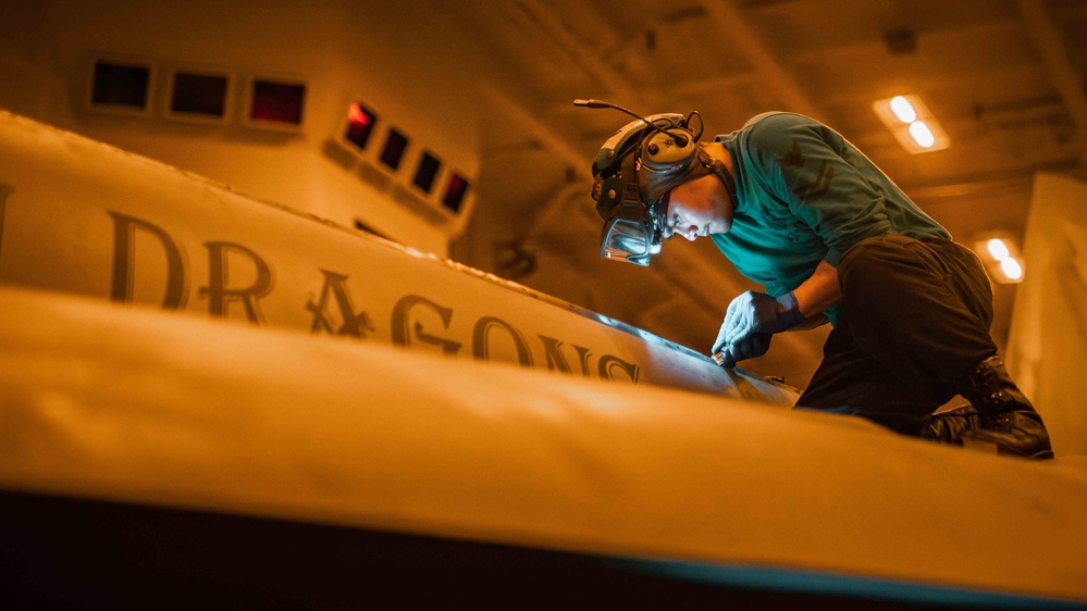 Sailor conducts maintenance aboard USS Carl Vinson