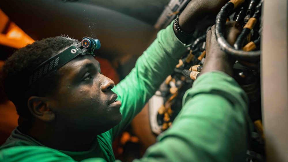 Sailor conducts maintenance aboard USS Carl Vinson