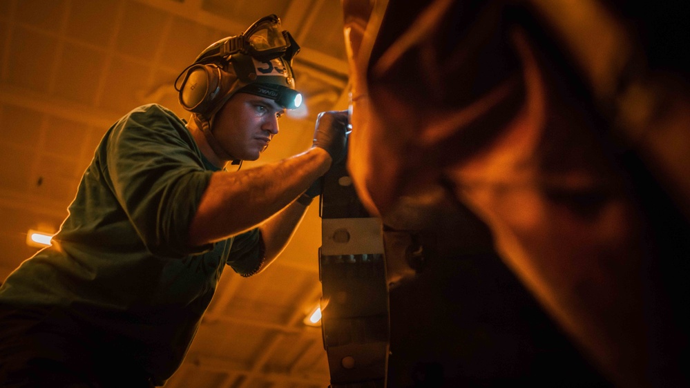 Sailor Conducts Maintenance Aboard USS Carl Vinson