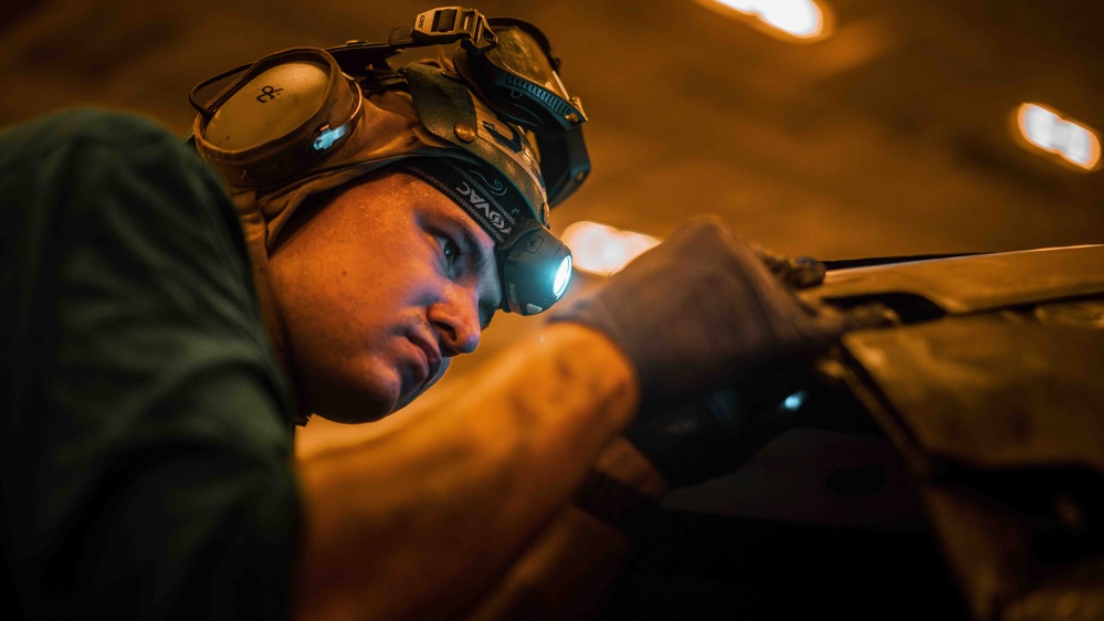 Sailor Conducts Maintenance Aboard USS Carl Vinson