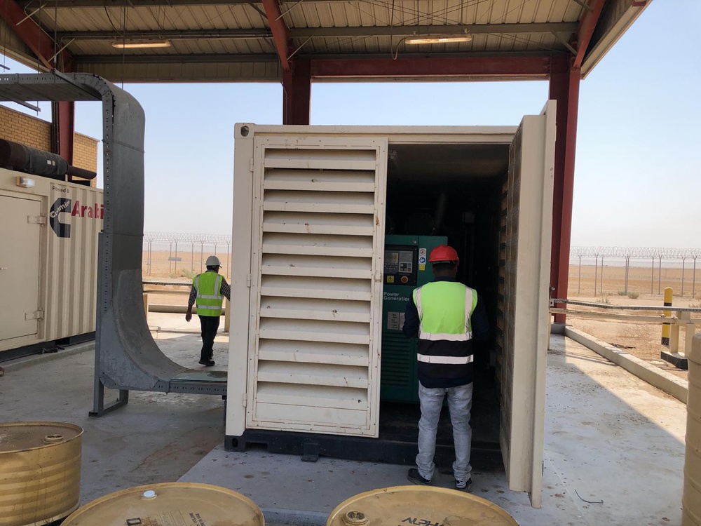 Contractors perform routine operations and maintenance work for the U.S. Army Corps of Engineers Transatlantic Middle East District.