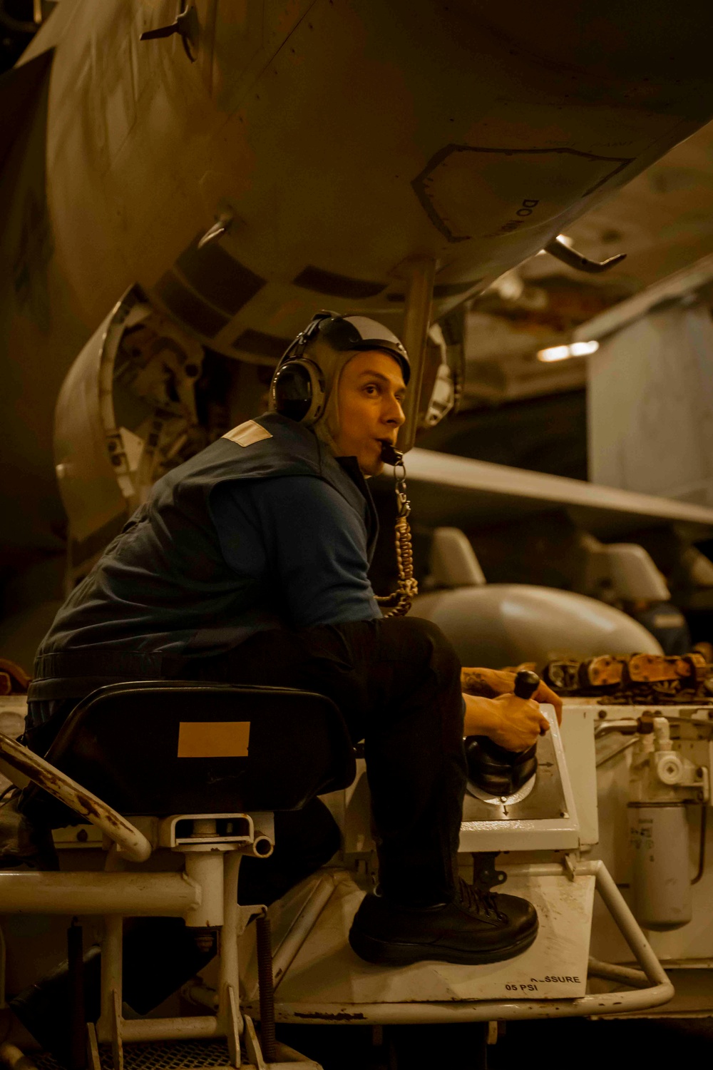 USS Carl Vinson (CVN 70) Sailors Perform Hangar Bay Operations in the Pacific Ocean