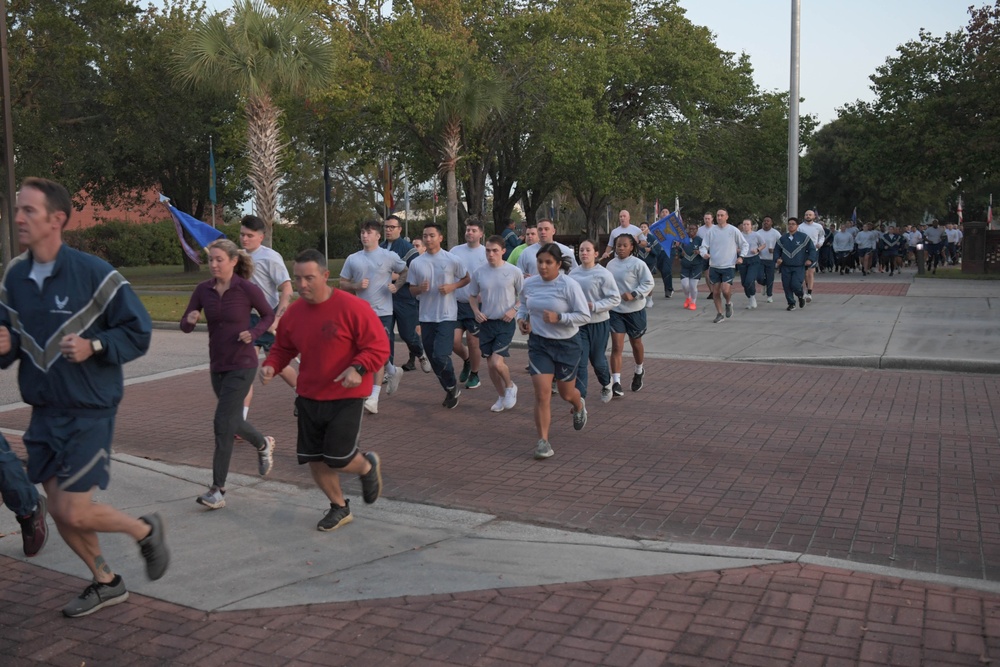 Team Charleston embraces Warrior Heart Culture during wing formation run