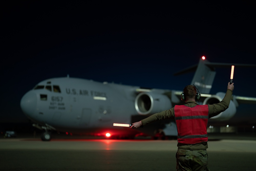 C-17 Globemaster III deploys from Travis Air Force Base