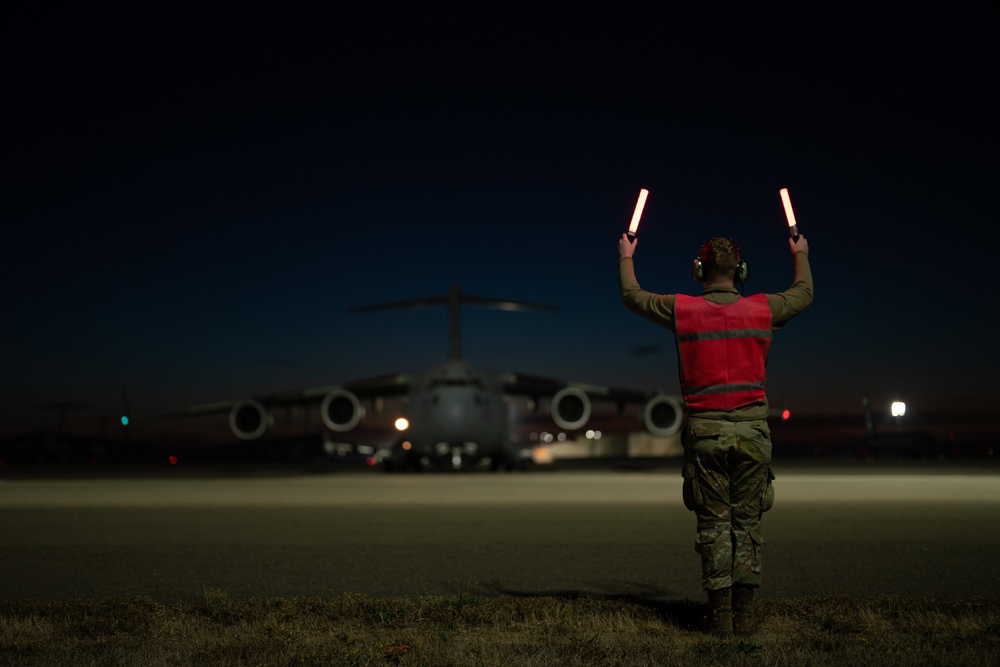 C-17 Globemaster III deploys from Travis Air Force Base