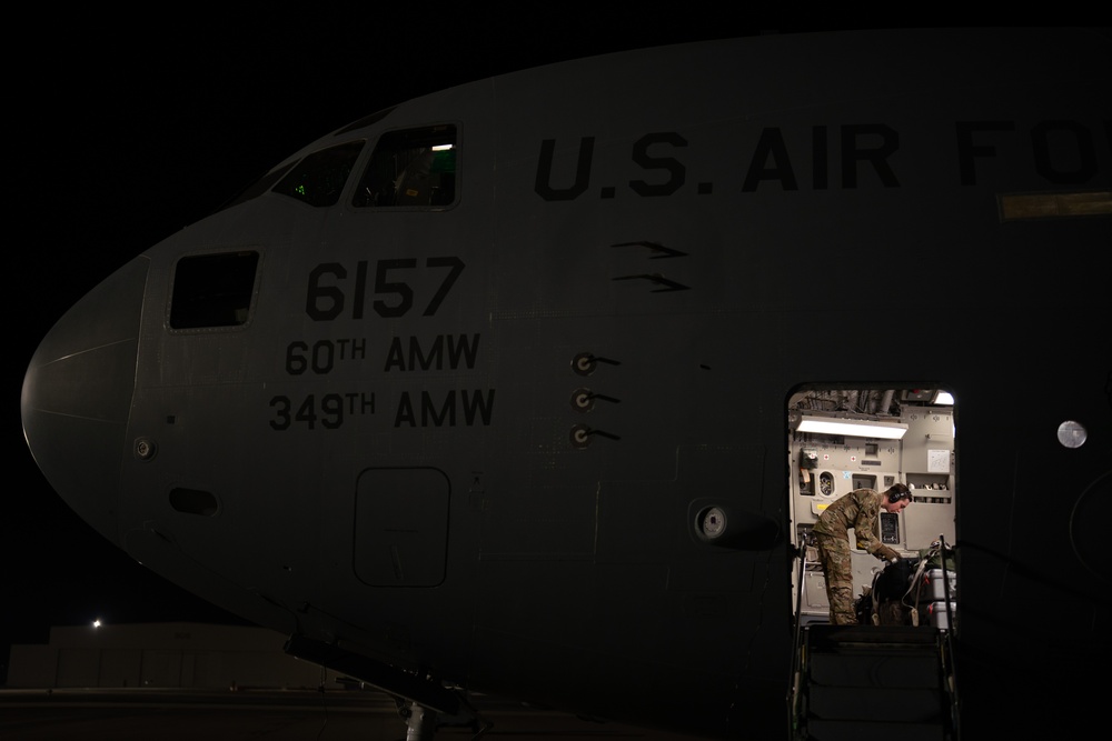 C-17 Globemaster III deploys from Travis Air Force Base