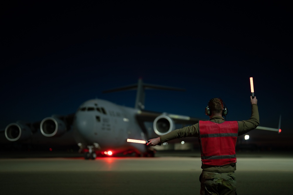 C-17 Globemaster III deploys from Travis Air Force Base