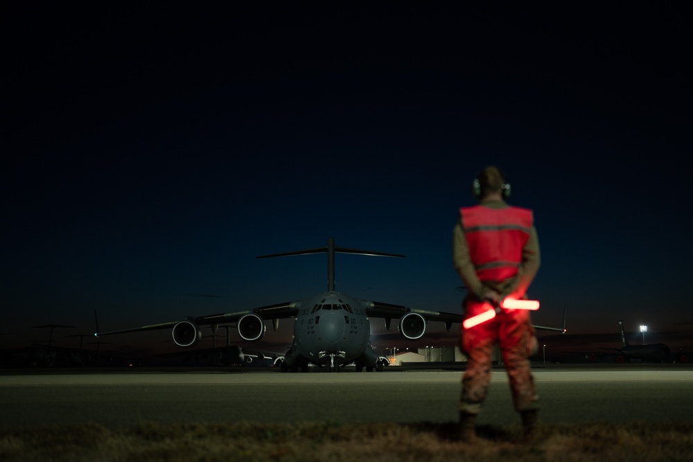 C-17 Globemaster III deploys from Travis Air Force Base