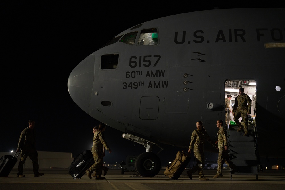 C-17 Globemaster III deploys from Travis Air Force Base