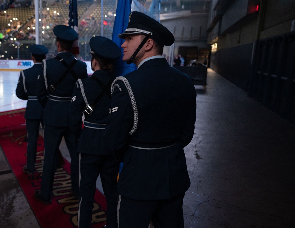Airmen Recognized During Roadrunners Hockey Game