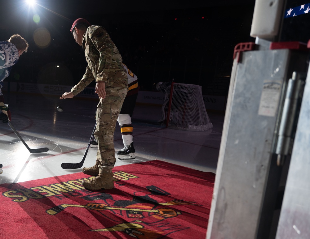Airmen Recognized During Roadrunners Hockey Game