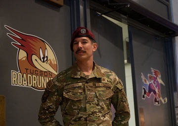 Airmen Recognized During Roadrunners Hockey Game