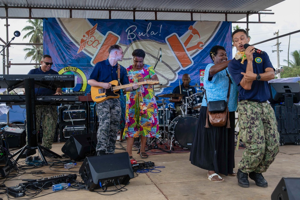 Pacific Partnership 2023 Band performs at the Nausori Municipal Market in Fiji