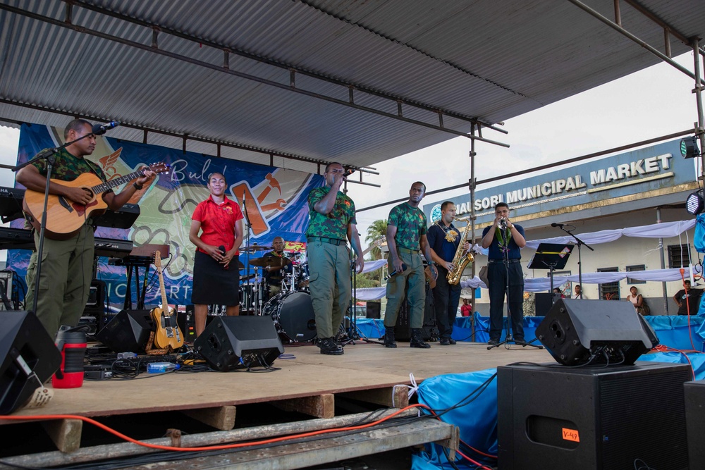 Pacific Partnership 2023 Band performs at the Nausori Municipal Market in Fiji