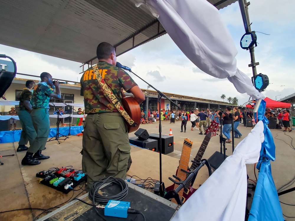 Pacific Partnership 2023 Band performs at the Nausori Municipal Market in Fiji