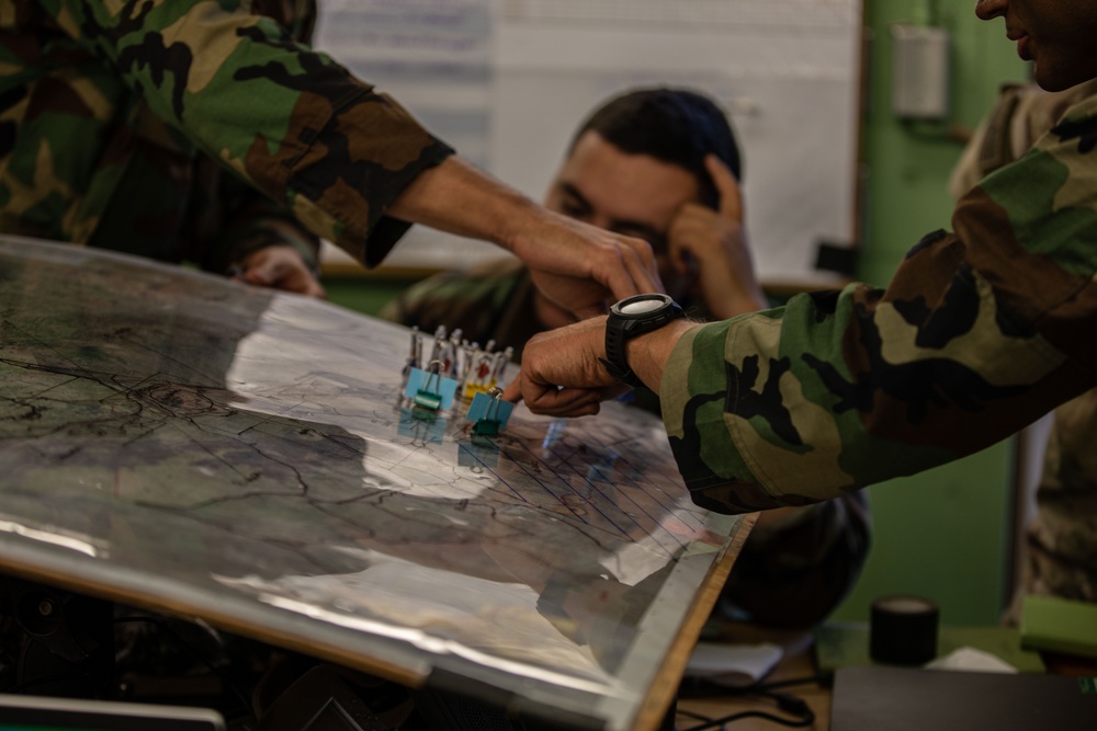 OPFOR U.S. Army Soldiers Conduct Planning for Future Operations during JPMRC 24-01