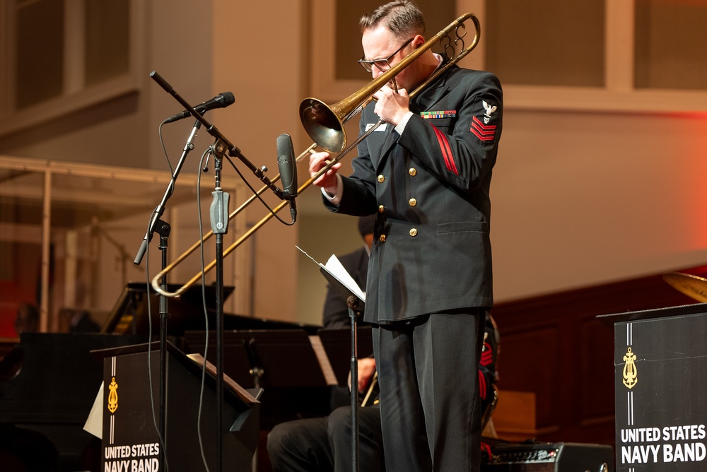 Musician 1st Class Benjamin Ford performs at Kiokee Baptist Church