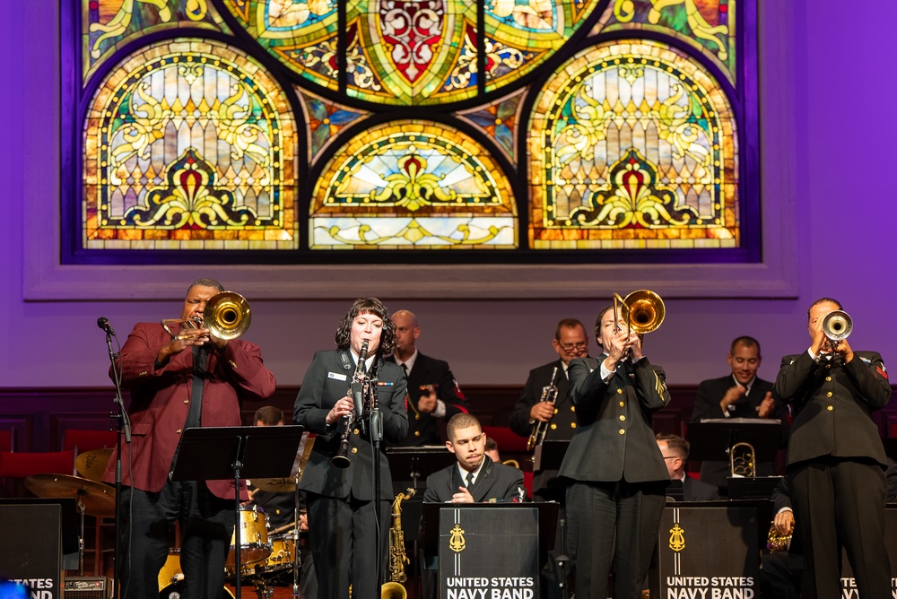 The US Navy Band Commodores perform with special guest Wycliffe Gordon at Kiokee Baptist Church