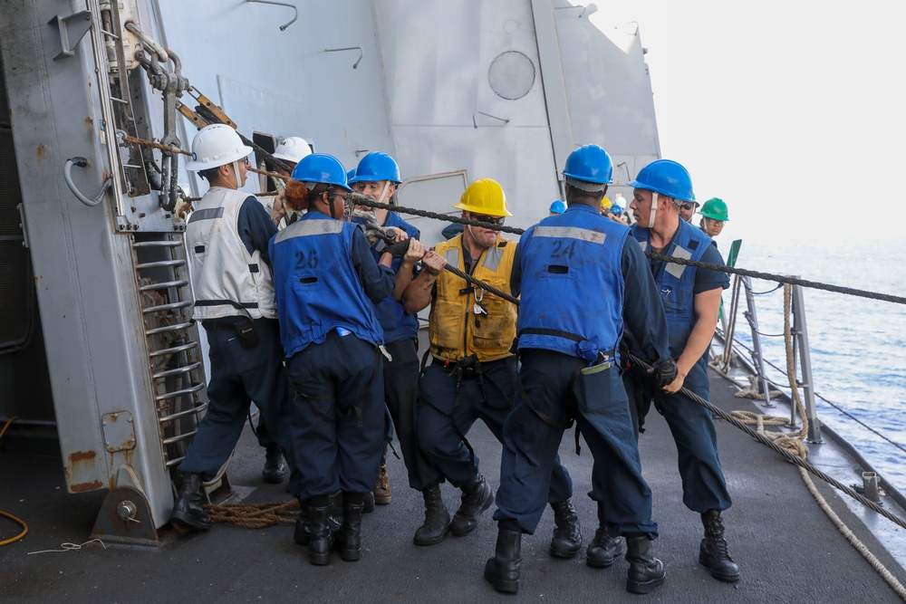 Line Handlers during Replenishment-at-Sea