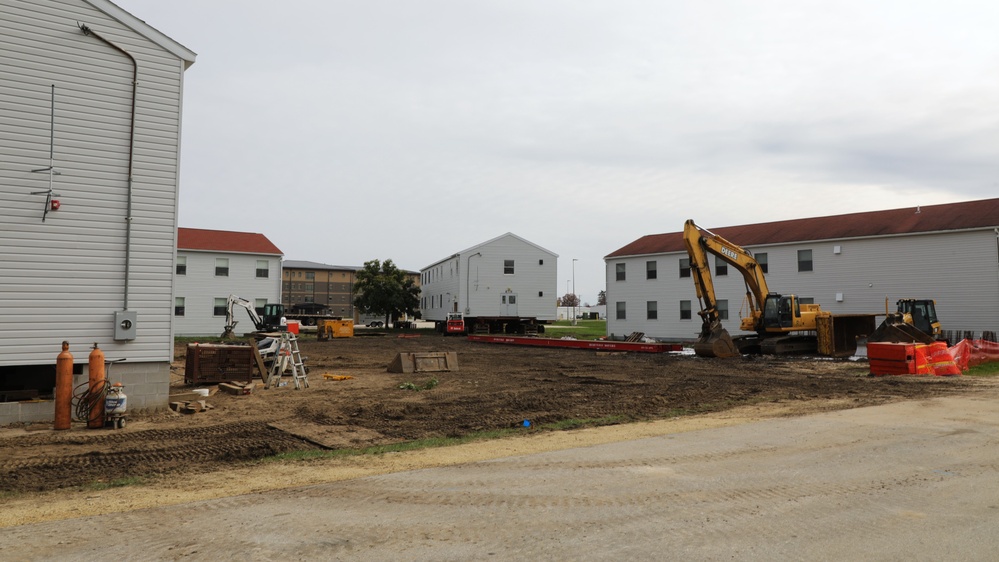 World War II-era barracks rolls to its new foundation at Fort McCoy